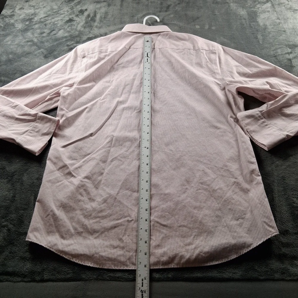 Banana Republic Button Down Shirt  Large Pink Micro Check Non-Iron Standard Fit